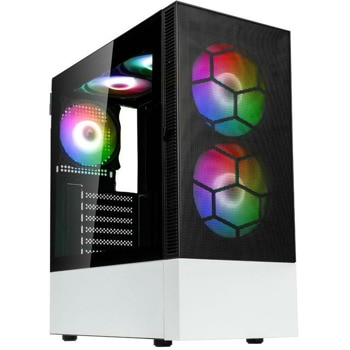 Кутия Kolink Observatory MX Mesh ARGB, ATX/Micro-ATX/Mini-ITX, 2x USB 3.0, с прозорец, 5x ARGB вентилатора, черна/бяла, без захранване | JAR Computers Kolink Observatory MX Mesh ARGB B&W GEKL-142