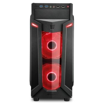 Sharkoon Middle VG6-W Window Black w/Red Led