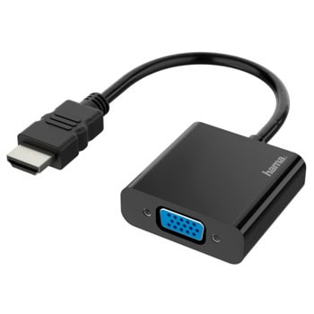 Преходник Hama 200343, от HDMI(м) към VGA(ж), черен | JAR Computers HAMA-200343