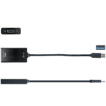 j5create JUA310, USB 3.0 към VGA, 129.5mm