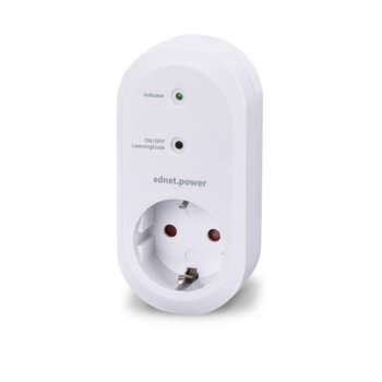 Смарт контакт Ednet 84291, 1x шуко, RF433, Amazon Alexa & Google Assistant, бял | JAR Computers Ednet ednet.power Smart Plug 84291