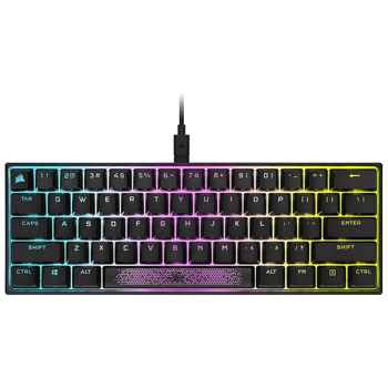 Клавиатура Corsair K65 RGB MINI (CH-9194010-NA), гейминг, механична, червени Cherry MX суичове, RGB подсветка, USB, черна image