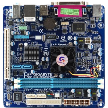 Дънна платка Gigabyte D425T-UD + Intel® Atom™ 1.8GHz, NM10, DDR3, VGA, SB7.1, Lan1000, SATA RAID 0,1, mini-ITX | JAR Computers Gigabyte D425T-UD + Intel® Atom™ 1.8GHz