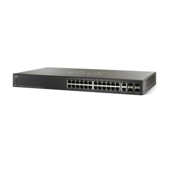 Суич Cisco SG500-28MPP, 28 ports 1000Mbps, 2 dual personality, 2xSPF, PoE | JAR Computers Cisco SG500-28MPP