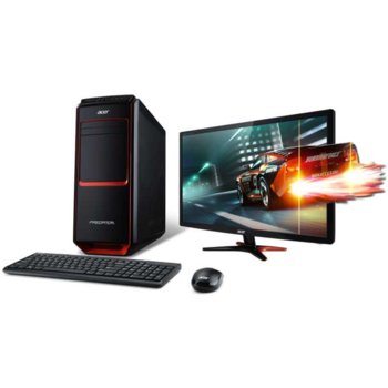 Настолен компютър PC Acer Predator G3-605 (DT.SQYEX.001) +монитор Predator GN246HLBbid; четири-ядрен Intel® Core™ i5 4440 3.30 GHz, 8GB DDR3, 2ТB HDD, GeForce GTX645 2GB DDR3 (HDMI), DVDRW, WiFi, клавиатура и мишка, FreeDOS | JAR Computers Acer Predator G3-605 DT.SQYEX.001 Predator GN246HL