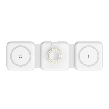 Безжично зарядно устройство WiWu M6, тройна поставка за безжично зареждане, 12V, 2A, бяло, 15W | JAR Computers Безжично зарядно устройство WiWu M6 17736