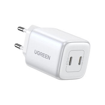 Зарядно устройство Ugreen CD294, от контакт към 2x USB-C(ж), бяло, 45W | JAR Computers Ugreen CD294 White 15327
