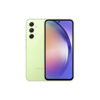 Смартфон Samsung Galaxy A54 (Awesome Lime), поддържа 2 sim карти, 6.4" (16.26 cm) AMOLED 120Hz дисплей, осемядрен Exynos 1380 4x 2.4GHz & 4x 2.0GHz, 8GB RAM, 128GB Flash памет, 50.0 + 12.0 + 5.0 & 32.0 MPix камери, Android, 202 g | JAR Computers Смартфон Samsung Galaxy A54 SM-A546B 128GB Lime