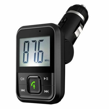 FM Трансмитер DIVA BT1502R, от 87.5 до 108MHz, USB A, MicroSD слот, AUX, черен | JAR Computers DIVA BT1502R