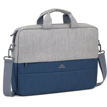 Чанта за лаптоп Rivacase 7532 Grey Dark Blue, до 15.6" (39.60cm), полиестер, водоотблъскваща материя, сива | JAR Computers Rivacase 7532 Grey Dark Blue