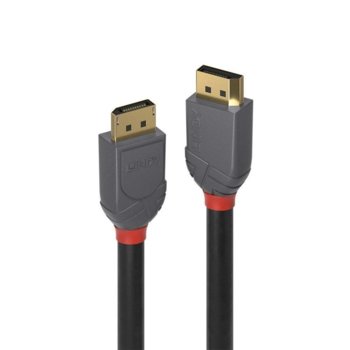 Кабел Lindy 36483, от DisplayPort(м) към DisplayPort(м), 3m, черен | JAR Computers LINDY Кабел DisplayPort 1.2 4K 3m 36483