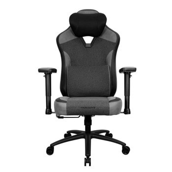Геймърски стол ThunderX3 Eaze Loft, до 125kg, велур/изкуствена кожа, лумбална опора от мемори пяна, джоб за таблет, черен | JAR Computers ThunderX3 Eaze Loft Black GAGC-347