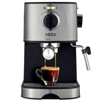 Кафемашина Voltz V51171D, 850W, 20 bar, 2 цедки, черен/инокс image