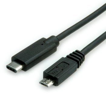 R 11.02.9020 USB-C М - USB Micro B, Черен, 1.0 м