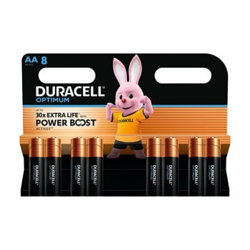 Батерии алкални Duracell Optimum, AA, LR06, 1.5V, 8бр. | JAR Computers Duracell Optimum 5000394158931