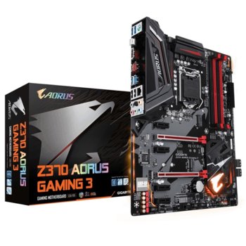 Дънна платка GIGABYTE Z370 AORUS Gaming 3, Z370, LGA1151, DDR4, PCI-E (HDMI)(CF), 6x SATA 6Gb/s, 2x M.2 Socket, 1x USB 3.1 Gen 2 Type-A, ATX | JAR Computers Дънна платка GIGABYTE Z370 AORUS Gaming 3