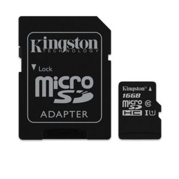 16GB Kingston SDC10G2/16GB +SD адаптер