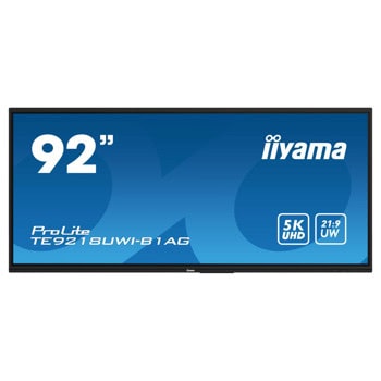 Тъч дисплей IIYAMA TE9218UWI-B1AG, 91.5" (165.1 cm) 4K UHD LED панел, HDMI, VGA, USB-C | JAR Computers IIYAMA TE9218UWI-B1AG