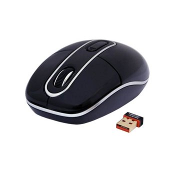 Мишка A4Tech G7-300-1, оптична (800-1600dpi), безжична, черна, компактен USB приемател | JAR Computers A4Tech G7-300-1