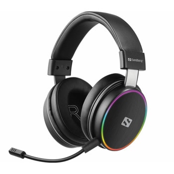 Слушалки Sandberg HeroBlaster, безжични, микрофон, Bluetooth, 50mm драйвери, гейминг, до 10 часа време на работа, черни | JAR Computers Слушалки Sandberg HeroBlaster 126-42