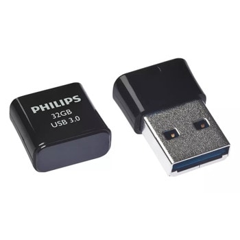 Памет 32GB USB Flash Drive, Philips Pico, USB 3.0, черна | JAR Computers USB 3.0 32GB Philips Pico FM32FD90B/00