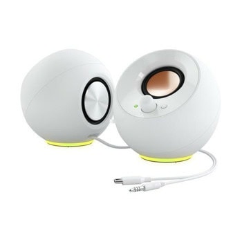 Тонколони Creative Pebble SE, 2.0, 4.4W RMS (2.2W + 2.2W), Jack 3.5mm, бели, подсветка | JAR Computers Creative Pebble SE White 51MF1725AA001