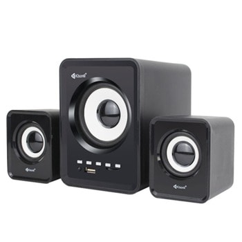 Тонколони Kisonli U-2800BT, 2.1, 11W, AUX, Bluetooth 5.0, USB, SD Card, черни, USB захранване, дистанционно | JAR Computers Kisonli U-2800BT 22151