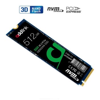 Памет SSD 512GB, Addlink S68, NVMe, M.2 (2280), скорост на четене 1700 MB/s, скорост на запис 1500 MB/s | JAR Computers Addlink 512GB S68 M.2 NVMe