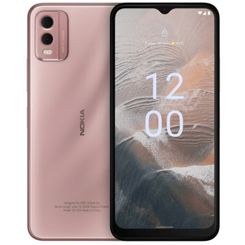 Смартфон Nokia C32 (розов), поддържа 2 SIM карти, 6.52" (16.56cm) IPS дисплей, осемядрен Unisoc SC9863A1 (4x 1.6GHz + 4x 1.2GHz), 4GB RAM, 64GB ROM(+microSD слот), 50 + 2 + 8 Mpix камера, Android 12, 199g | JAR Computers Nokia C32 4+64GB Beach Pink