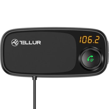 FM трансмитер Tellur FMT-B6 TLL171082, от 87.5 MHz до 108.0 MHz, Bluetooth 4.2, 2x USB, MicroSD слот, LED дисплей, микрофон, черен | JAR Computers Tellur FM Transmitter FMT-B6 TLL171082
