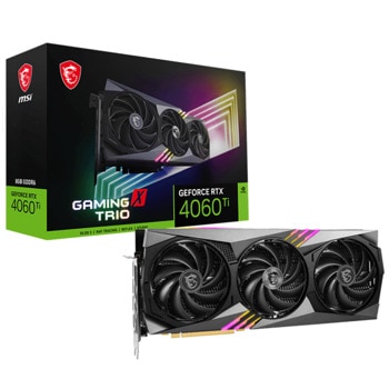 Видео карта Nvidia GF RTX 4060 Ti, 8GB, MSI Gaming X Trio, PCI-E 4.0, GDDR6, 128-bit, DisplayPort, HDMI | JAR Computers Видео карта MSI GF RTX 4060 Ti Gaming X Trio 8GB