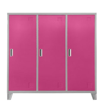 Метален шкаф Carmen CR-1605-3 JZ сив/розов