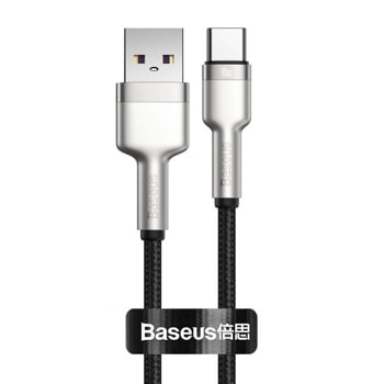 Кабел Baseus Cafule Metal Series 40W (CATJK-01), от USB A(м) към USB C(м), 0.25m, черен image