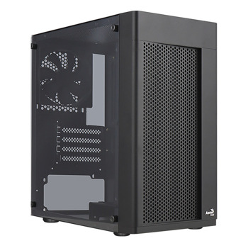 Кутия AeroCool Hexform V2 (HEXFORM-G-BK-V2), mATX/Mini-ITX, 1x USB 3.0, с прозорец, черна, без захранване | JAR Computers Aerocool Hexform V2 HEXFORM-G-BK-V2