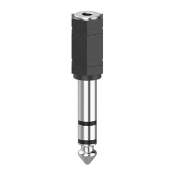Преходник Hama 205194, от 3.5mm Jack(ж) към 6.35mm Jack(м), черен | JAR Computers Hama 205194