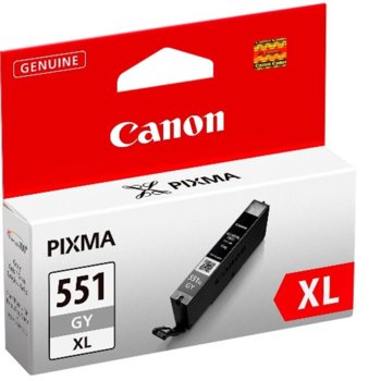 Касета CANON PIXMA MX725/MG5650/iP8750/iX6850 - Grey ink tank - CLI-551XLGY - P№ 6447B001 - заб.: 3300p | JAR Computers Касета CANON PIXMA CLI-551XLGY
