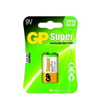 Батерия алкална, GP, SUPER, 6LF22, 9V, 1 бр | JAR Computers Алкална батерия GP SUPER 6LF22