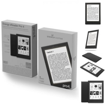 Електронна книга Energy Sistem eReader Pro 4, 6" (15.24cm) 166 ppi Anti-glare дисплей, 8GB вътрешна памет, до 6 седмици работа, Wi-Fi, черна | JAR Computers eReader Pro 4 44671