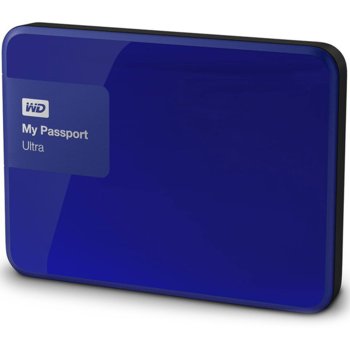Твърд диск 3TB Western Digital My Passport Ultra (син), външен, 2.5" (6.35cm), USB 3.0 | JAR Computers Western Digital My Passport Ultra 3TB Blue