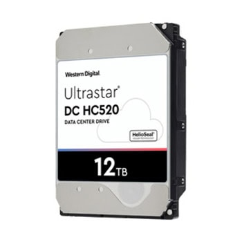 Твърд диск 12TB Western Digital Ultrastar DC HC520 HUH721212AL5200(0F29530), SAS 12Gb/s, 7 200 rpm, 256MB кеш, 512e sector size(Secure Erase), 3.5" (8.89 cm) | JAR Computers Western Digital 12TB Ultrastar DC HC520 0F29530