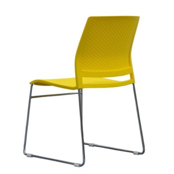 Посетителски стол RFG Gardena M, пластмасов, жълта седалка, жълта облегалка, 4 броя в комплект image