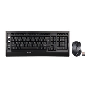Комплект клавиатура и мишка A4Tech 9300F, безжични, 9 мултимедийни бутони, 2000dpi, USB, черни | JAR Computers A4Tech 9300F