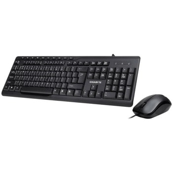 Комплект клавиатура и мишка Gigabyte KM6300, оптична (1000 dpi), 10 мултимедийни клавиша, USB, черни image
