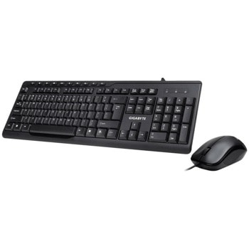 Комплект клавиатура и мишка Gigabyte KM6300, оптична (1000 dpi), 10 мултимедийни клавиша, USB, черни | JAR Computers Gigabyte KM6300