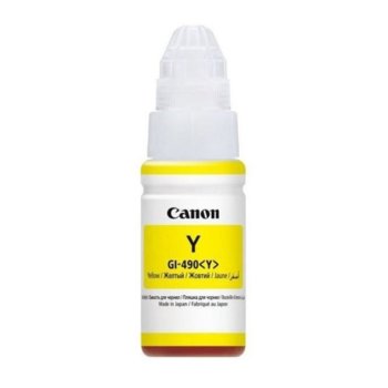 Тонер бутилка за Canon PIXMA G1400/G2400/G3400, Yellow, Canon GI-490 0666C001AA, заб: 80 g image