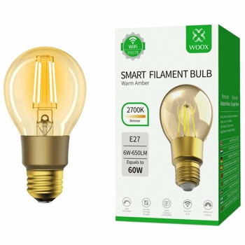 Смарт крушка Woox Smart Filament, E27, 6W, 650lm, Wi-Fi, 2700K | JAR Computers Woox Smart E27 Filament LED Bulb R9078