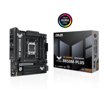 Дънна платка Asus TUF Gaming B850M-PLUS, B850, AM5, DDR5, PCI-E 5.0 (DP&HDMI), 4x SATA 6Gb/s, 3x M.2 slots, 3x USB 3.2 Gen 2 Type-A, 1x USB 3.2 Gen 2x2 Type-C, microATX | JAR Computers Asus TUF Gaming B850M-PLUS 90MB1IX0-M0EAY0