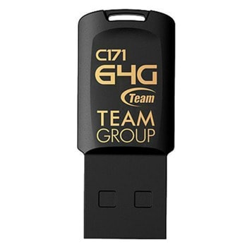 Памет 64GB USB Flash Drive, Team Group C171, USB 2.0, черна | JAR Computers 64GB Team Group C171 Black TC17164GB01