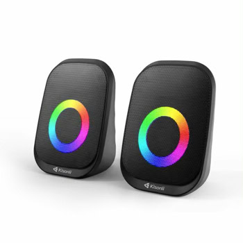 Тонколони Kisonli X7, 2.0, 6W RMS (3W + 3W), USB, AUX, черни, RGB подсветка | JAR Computers Тонколони Kisonli X7 22227