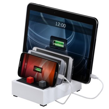 Докинг станция Hama Powerhouse Station 136490, за смартфони и таблети, до 4 устройства едновременно, 4x USB | JAR Computers Hama 136490 Powerhouse Station